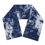 Blue And White Acid Wash Tie Dye Print Scarf