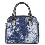 Blue And White Acid Wash Tie Dye Print Shoulder Handbag