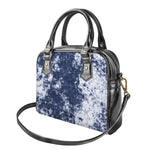 Blue And White Acid Wash Tie Dye Print Shoulder Handbag