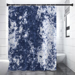 Blue And White Acid Wash Tie Dye Print Shower Curtain