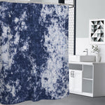 Blue And White Acid Wash Tie Dye Print Shower Curtain