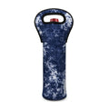 Blue And White Acid Wash Tie Dye Print Single Neoprene Wine Tote