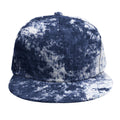 Blue And White Acid Wash Tie Dye Print Snapback Cap