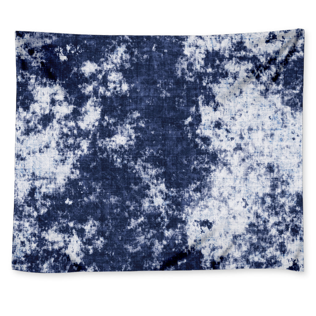 Blue And White Acid Wash Tie Dye Print Tapestry
