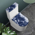 Blue And White Acid Wash Tie Dye Print Toilet Lid And Tank Cover Set