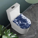 Blue And White Acid Wash Tie Dye Print Toilet Lid Cover