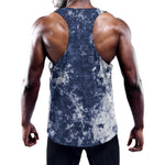Blue And White Acid Wash Tie Dye Print Training Tank Top