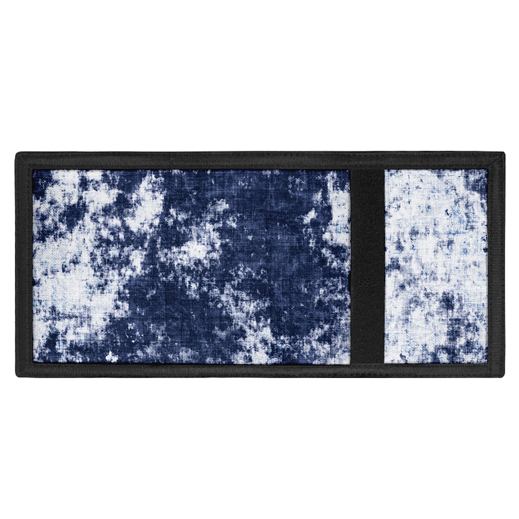 Blue And White Acid Wash Tie Dye Print Trifold Wallet