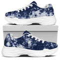 Blue And White Acid Wash Tie Dye Print White Chunky Shoes