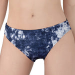 Blue And White Acid Wash Tie Dye Print Women's Panties
