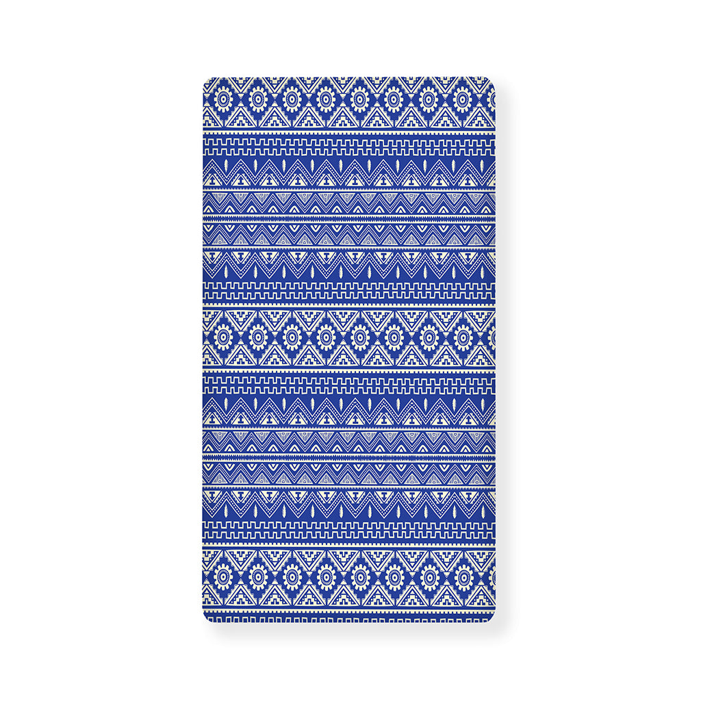 Blue And White African Pattern Print Baby Crib Sheet