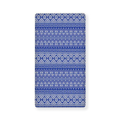Blue And White African Pattern Print Baby Crib Sheet