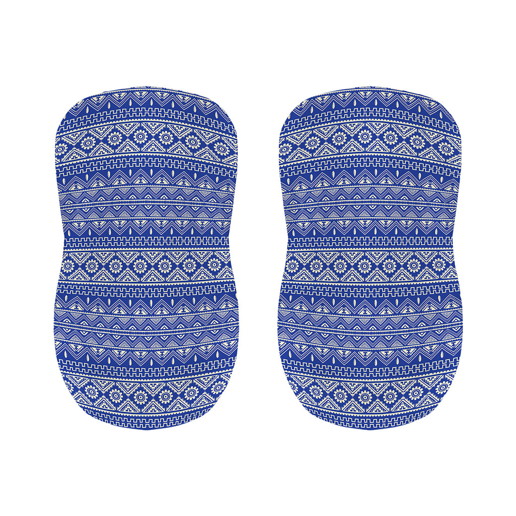 Blue And White African Pattern Print Bar Stool Covers