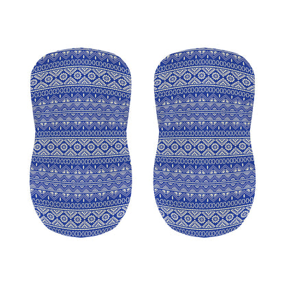 Blue And White African Pattern Print Bar Stool Covers