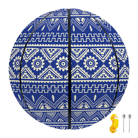 Blue And White African Pattern Print Basketball