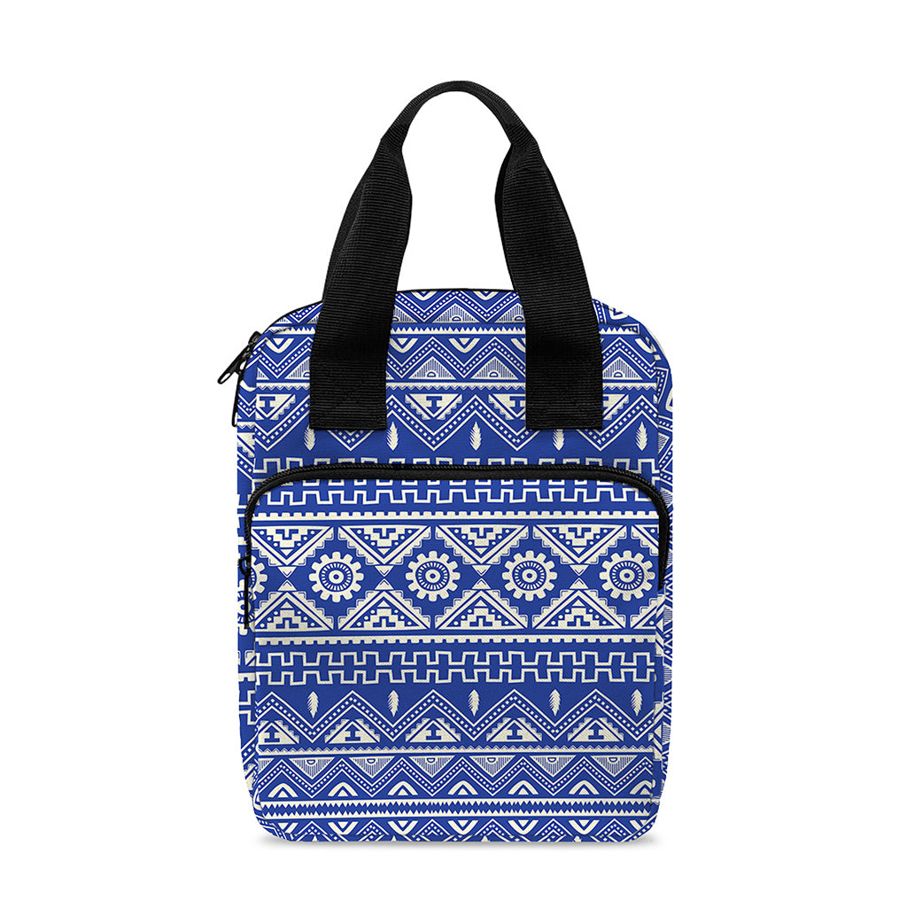 Blue And White African Pattern Print Bible Tote Bag