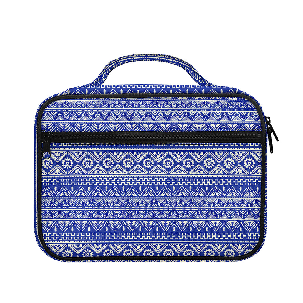 Blue And White African Pattern Print Briefcase Bible Bag