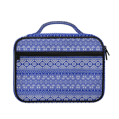 Blue And White African Pattern Print Briefcase Bible Bag