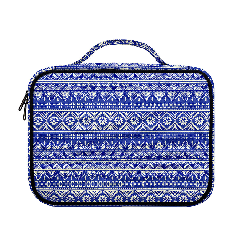 Blue And White African Pattern Print Briefcase Bible Bag