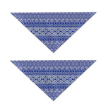 Blue And White African Pattern Print Dog Bandana