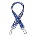 Blue And White African Pattern Print Dog Seat Belt