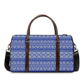 Blue And White African Pattern Print Duffel Bag