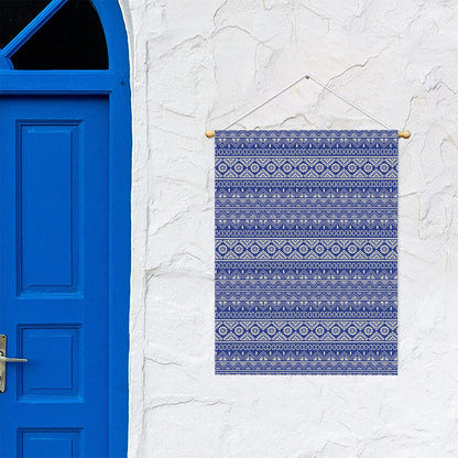 Blue And White African Pattern Print Garden Flag