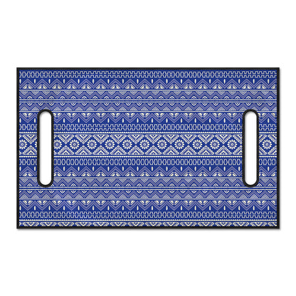 Blue And White African Pattern Print Golf Cart Seat Cover