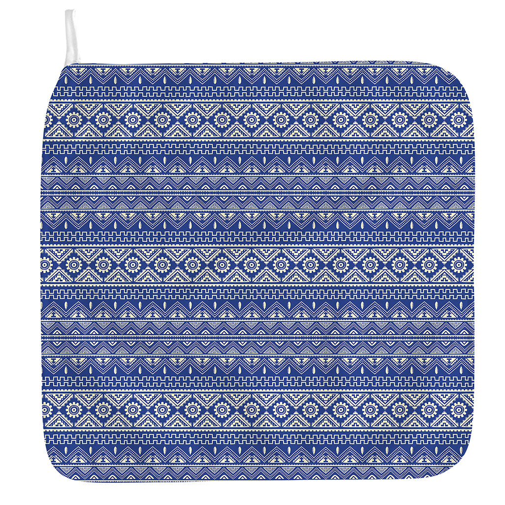 Blue And White African Pattern Print Hand Towel
