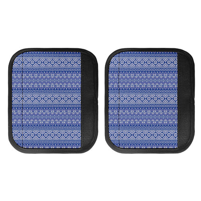 Blue And White African Pattern Print Handle Covers