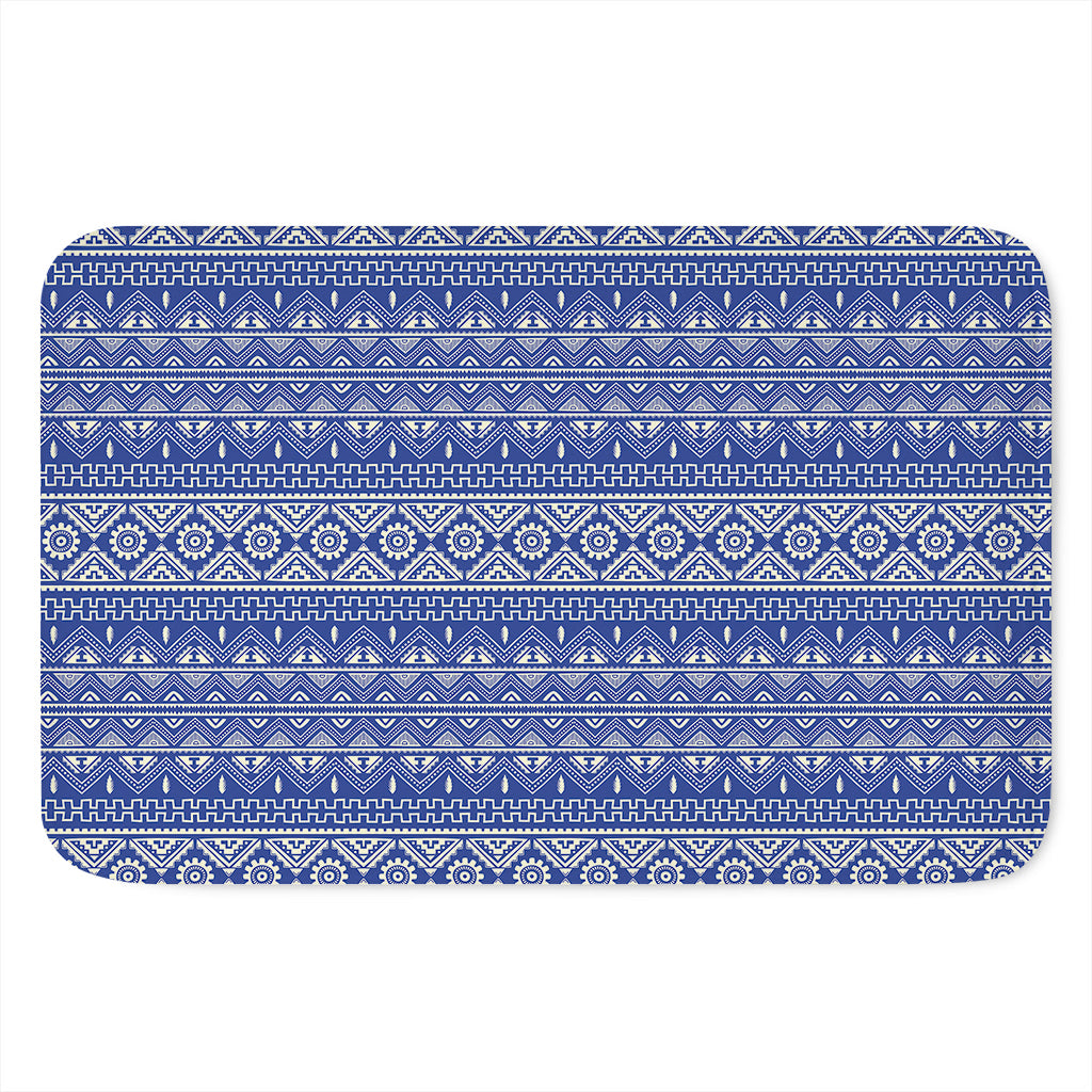 Blue And White African Pattern Print Indoor Door Mat