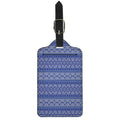 Blue And White African Pattern Print Luggage Tag