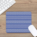 Blue And White African Pattern Print Mouse Pad