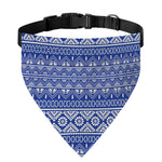 Blue And White African Pattern Print Over The Collar Dog Bandana