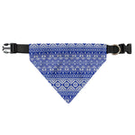 Blue And White African Pattern Print Over The Collar Dog Bandana