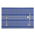 Blue And White African Pattern Print Placemat