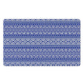 Blue And White African Pattern Print Polyester Doormat
