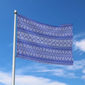 Blue And White African Pattern Print Polyester Flag