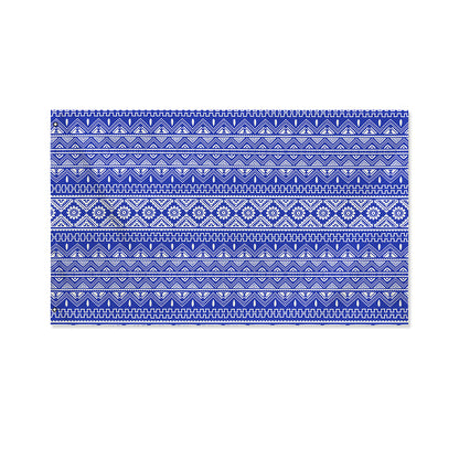 Blue And White African Pattern Print Polyester Flag