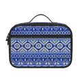 Blue And White African Pattern Print Portable Lunch Bag
