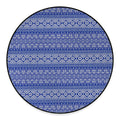 Blue And White African Pattern Print Round Floor Mat