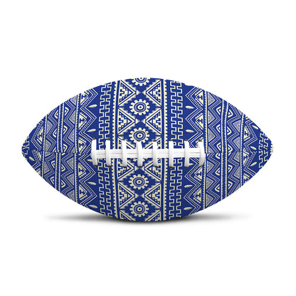Blue And White African Pattern Print Rugby Ball