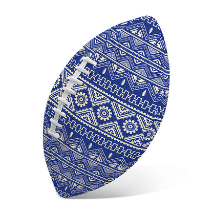 Blue And White African Pattern Print Rugby Ball
