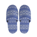 Blue And White African Pattern Print Slippers