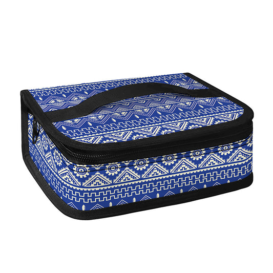 Blue And White African Pattern Print Small Lunch Bag