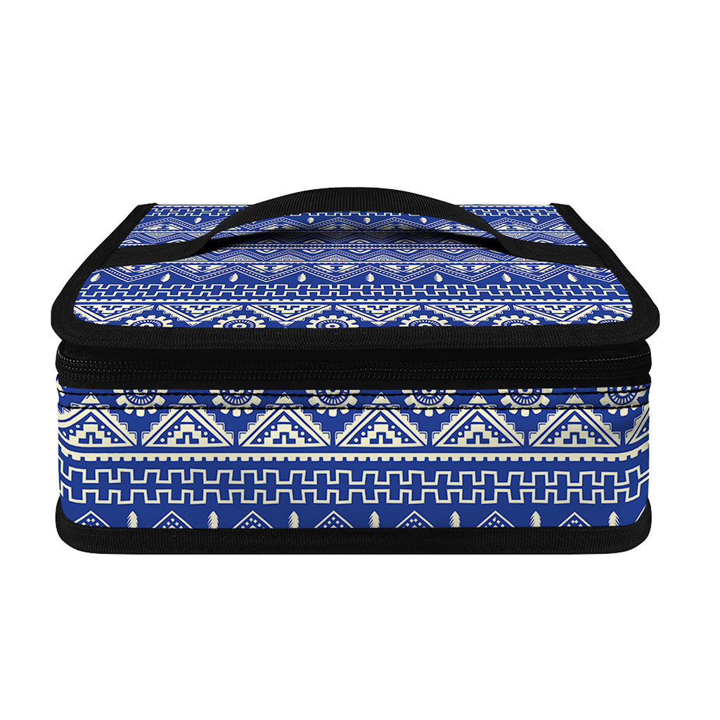Blue And White African Pattern Print Small Lunch Bag