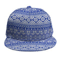 Blue And White African Pattern Print Snapback Cap