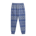 Blue And White African Pattern Print Sweatpants