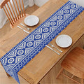 Blue And White African Pattern Print Table Runner
