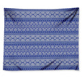 Blue And White African Pattern Print Tapestry